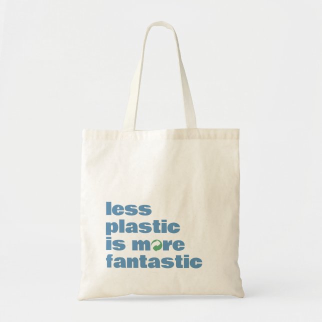 Bolsa Tote Saco de Compras Reutilizáveis com Texto Mínimo (Frente)