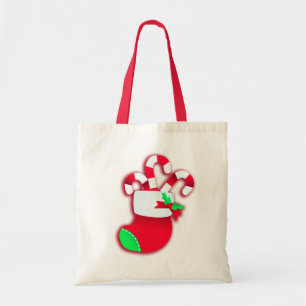 Bolsa Tote Saco de compras sazonais com canas vermelhas