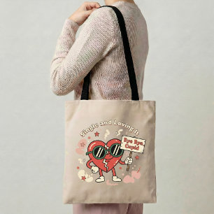 Bolsa Tote Saco de Compras Single & Loving It Presente Divert