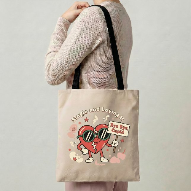 Bolsa Tote Saco de Compras Single & Loving It Presente Divert (Criador carregado)