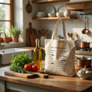 Bolsa Tote Saco de Compras Tipos de Facas Italianas