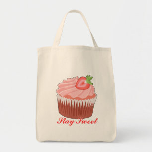 Bolsa Tote Saco de Cupcake de morango