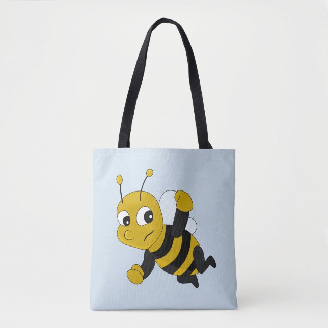 Bolsa Tote Saco de desenho animado de abelhas (Frente)