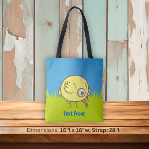 Bolsa Tote Saco de desenho de ave amarelo