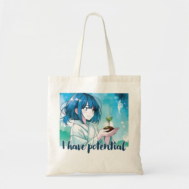 Bolsa Tote Saco de design inspirado em anime com Nota Express (Frente)