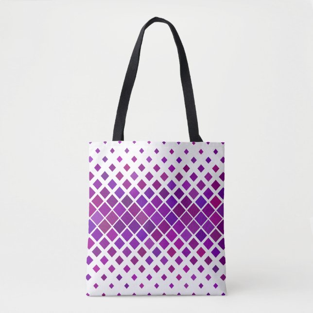 Bolsa Tote saco de diamantes roxo (Frente)