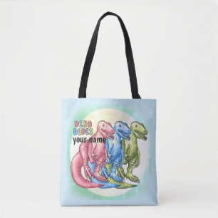 Bolsa Tote Saco de Dinossauros Dino Dudes