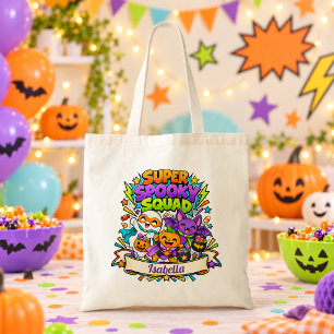 Bolsa Tote Saco de Doces de Halloween da Equipe Super Assusta