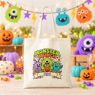 Bolsa Tote Saco de Doces de Halloween para Crianças Monster M