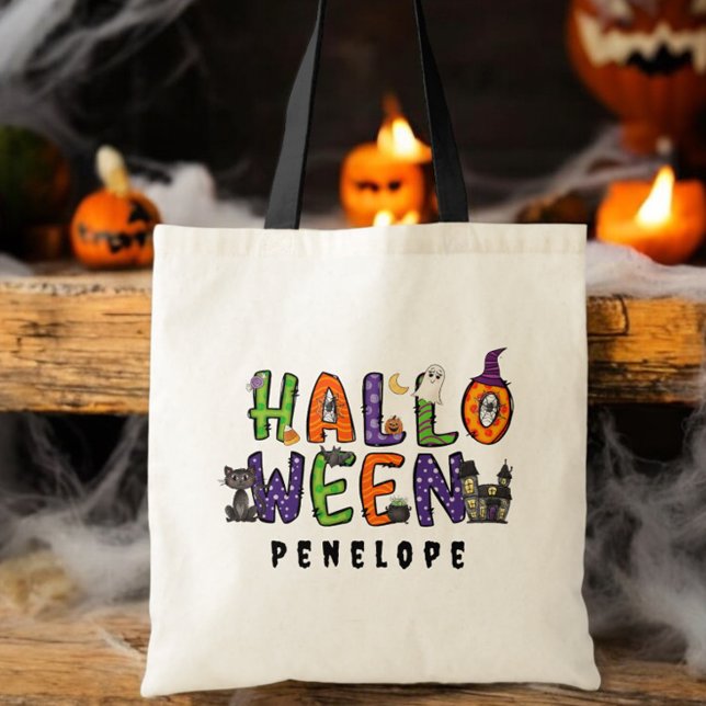 Bolsa Tote Saco de Doces de Halloween Personalizado / Hallowe (Criador carregado)