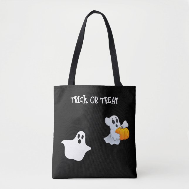 Bolsa Tote Saco de doces do Halloween reversível (Frente)
