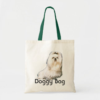 Bolsa Tote Saco de Doggy - maltês no casaco completo