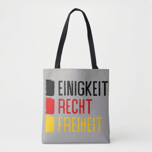 Bolsa Tote Saco de Einigkeit Recht Freiheit, divisa alemão (Frente)