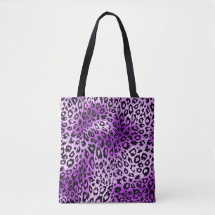 Bolsa Tote Saco de Estampa Animal Manchas de Leopardo Roxo
