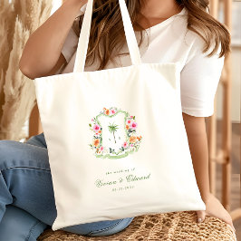 Bolsa Tote Saco de Favor de Casamento de Verão com Monograma 