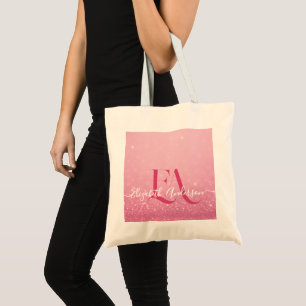 Bolsa Tote Saco de ferramenta brilhante rosa com inicializaçõ