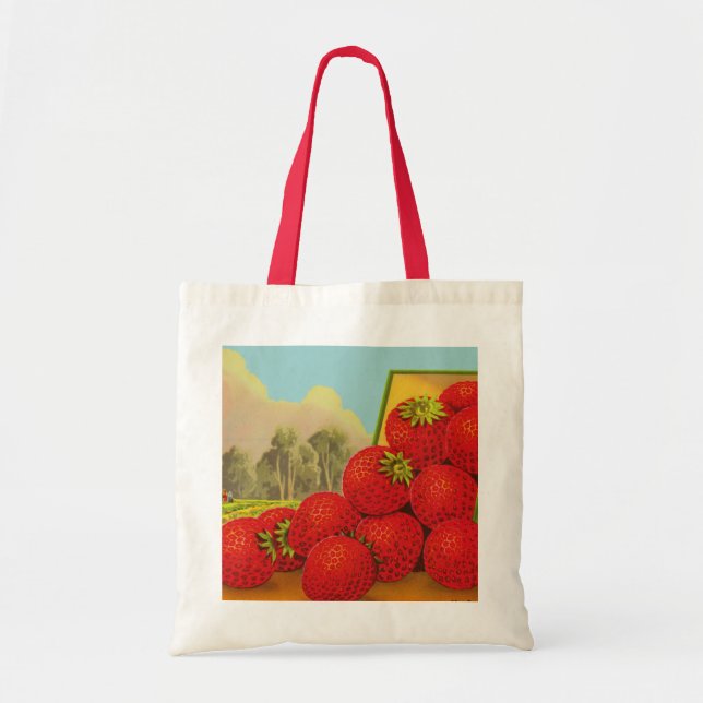 Bolsa Tote Saco de ferramentas da Fazenda de morango vermelho (Frente)