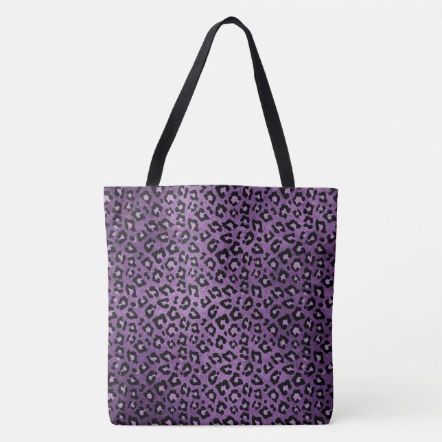 Bolsa Tote Saco de ferramentas de impressão do Leopardo roxo  (Frente)
