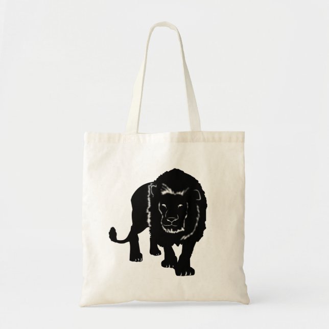Bolsa Tote Saco de ferramentas de leão - Sua cor - Texto (Frente)