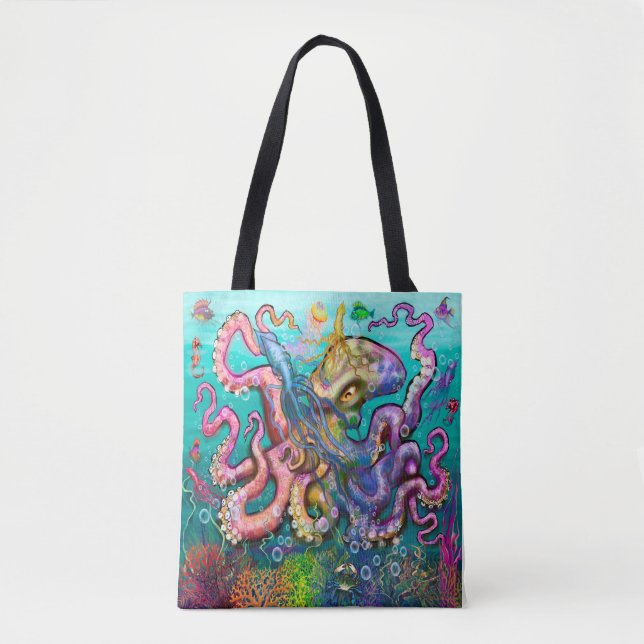 Bolsa Tote Saco de ferramentas de Octopus Squids (Frente)