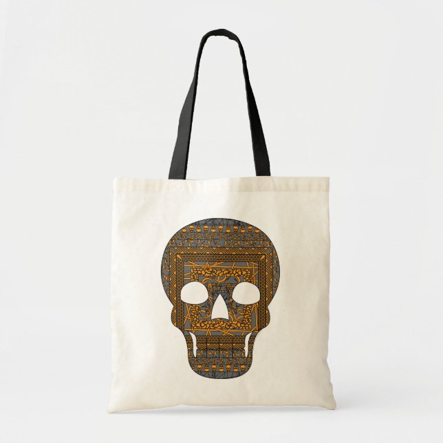 Bolsa Tote Saco de ferramentas do crânio do Halloween (Frente)