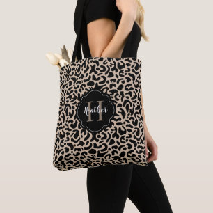 Bolsa Tote Saco de ferramentas do monograma de impressão leop