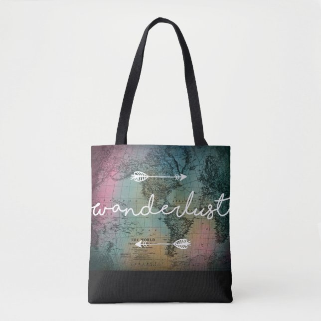 Bolsa Tote Saco de ferramentas do Wanderlust World Map (Frente)