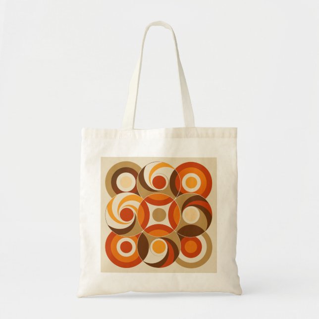 Bolsa Tote Saco de ferramentas geométricas do Médio retrô 70s (Frente)