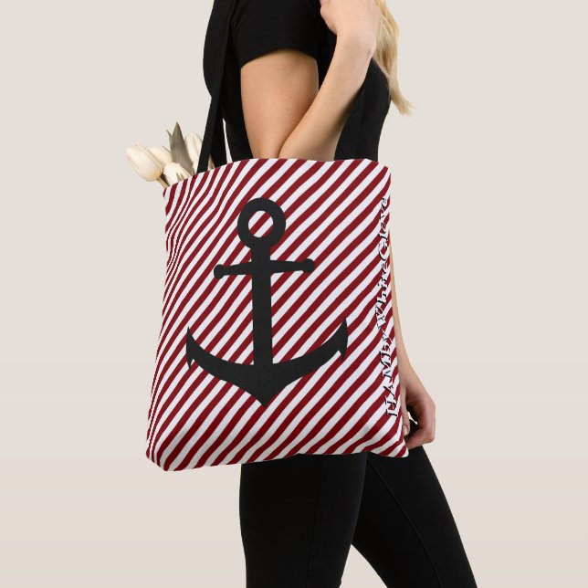 Bolsa Tote Saco de ferramentas HAMbWG - Vermelho/ Branco com  (Close Up)