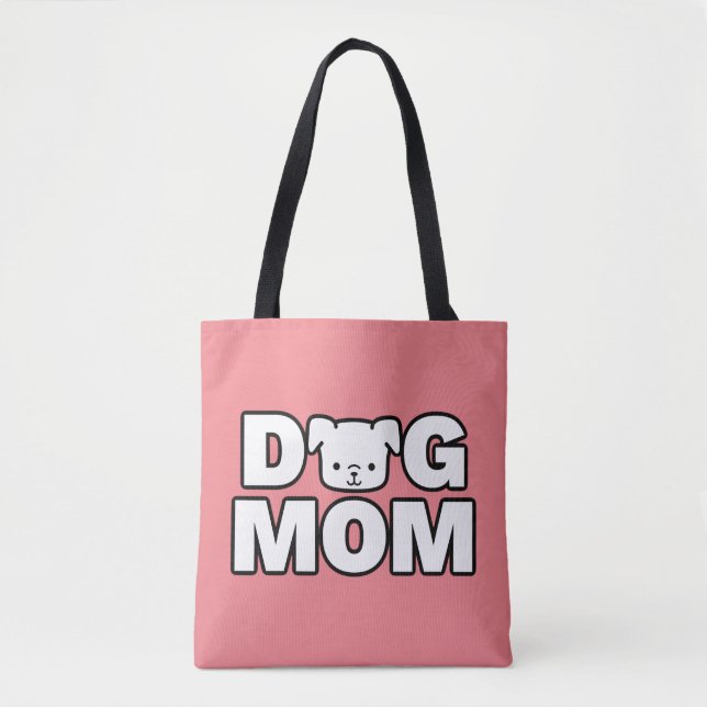 Bolsa Tote Saco de ferramentas MOM DOG (rosa) (Frente)
