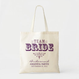 Bolsa Tote Saco de Festa de casamento personalizado "TEAM BRI