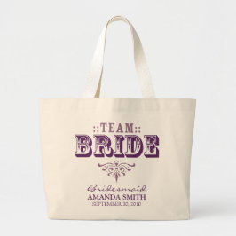Bolsa Tote Saco de Festa de casamento personalizado "TEAM BRI