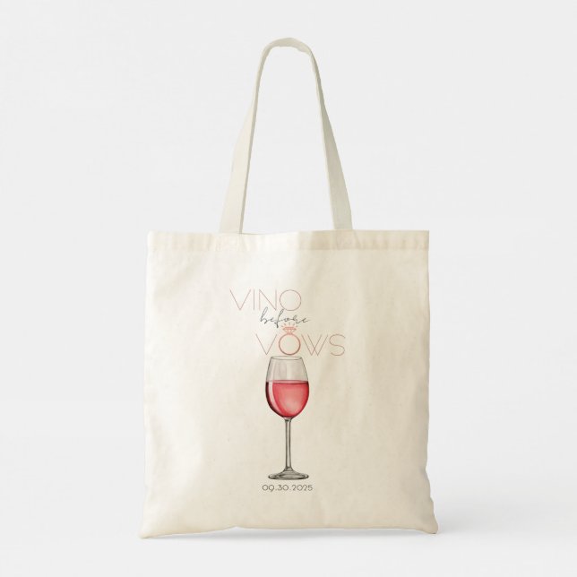 Bolsa Tote Saco de festa de despedida de solteira Vino Before (Verso)