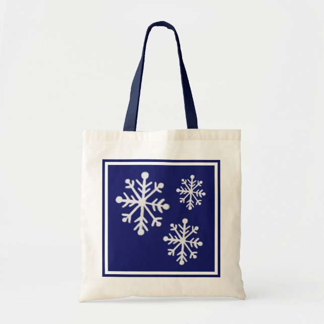 Bolsa Tote Saco de Floco de Neve (Frente)