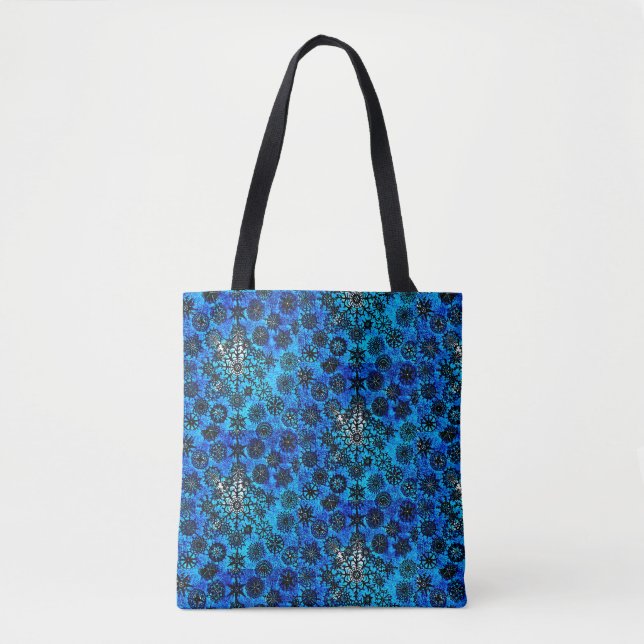 Bolsa Tote Saco de floco de neve azul de Lillien (Frente)