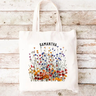 Bolsa Tote Saco de Flores Silvestres Personalizado, Presente