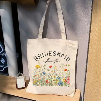 Bolsa Tote Saco de Flores Silvestres Personalizado, Presente 