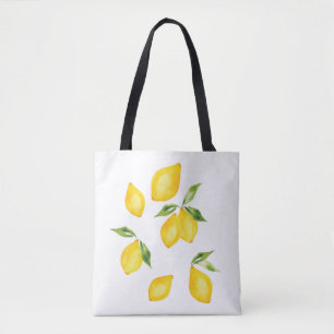 Bolsa Tote Saco de fruta de cor aquosa de limão amarelo-clar