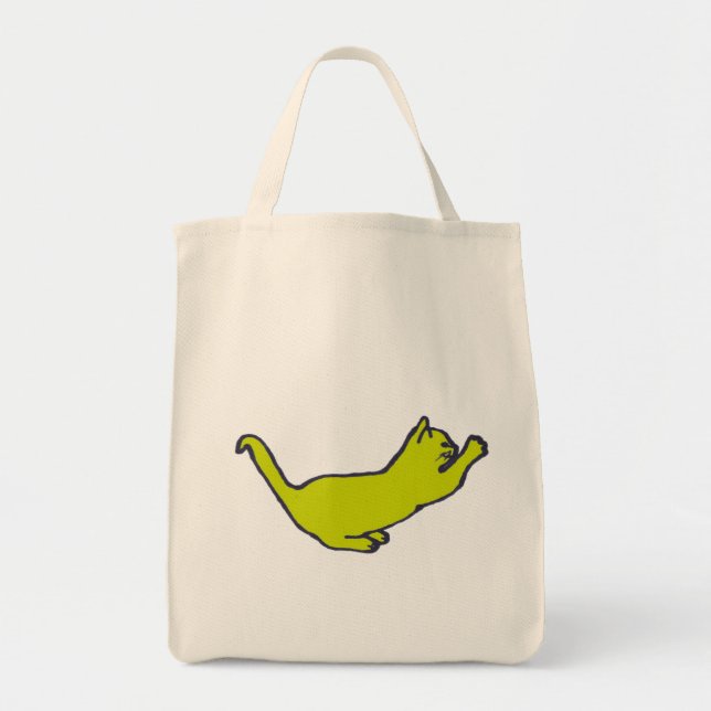 Bolsa Tote Saco de Gatinho amarelo (Frente)