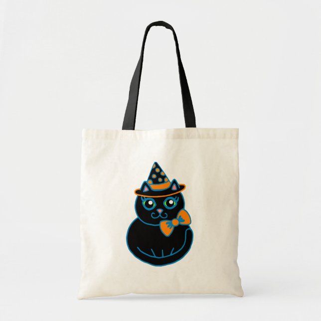 Bolsa Tote Saco de Gato de Halloween (Frente)