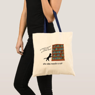 Bolsa Tote Saco de Gatos e Livros
