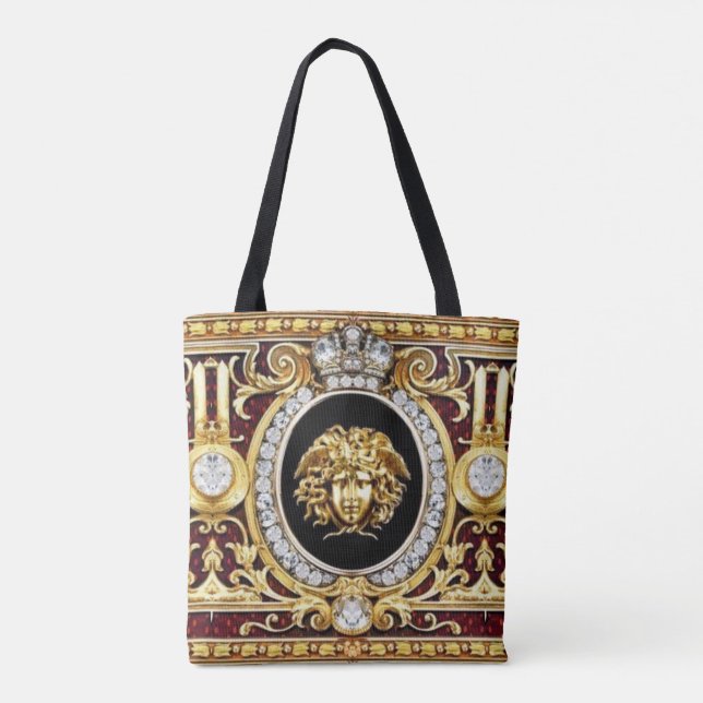 Bolsa Tote Saco de Gems da Medusa Dourada (Verso)