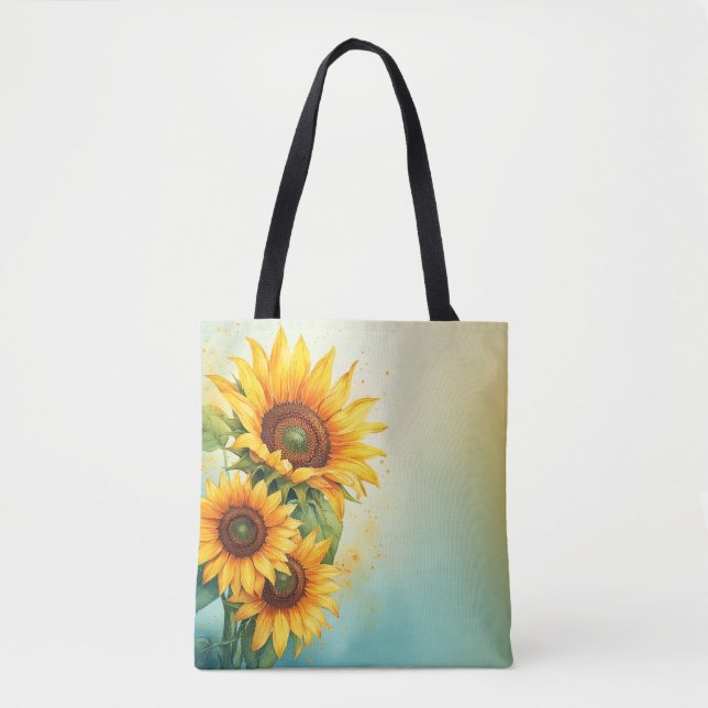 Bolsa Tote Saco de girassol brilhante da natureza (Frente)
