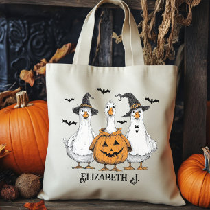 Bolsa Tote Saco de Halloween Boo Ghost Goose, Saca de Doce ou