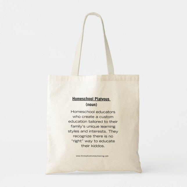 Bolsa Tote Saco de Homeschooling de Ornitorrinco  (Verso)