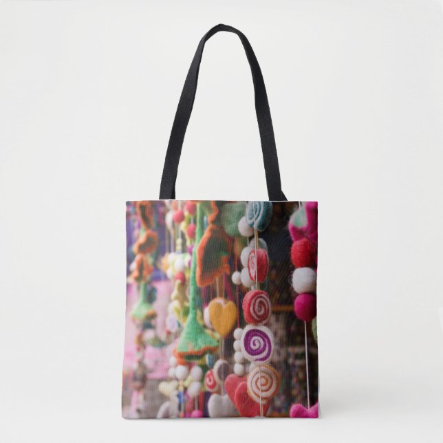 Bolsa Tote Saco de imagens coloridas das damas (Frente)
