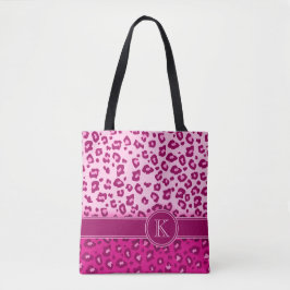 Bolsa Tote Saco de impressão animal rosa-quente com impressão