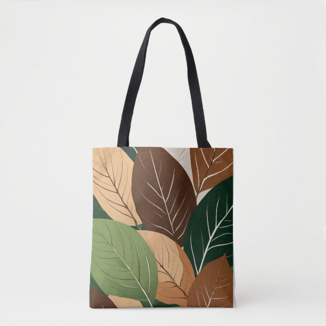 Bolsa Tote "Saco de Impressão de Folha Natural Ecológico" (Frente)