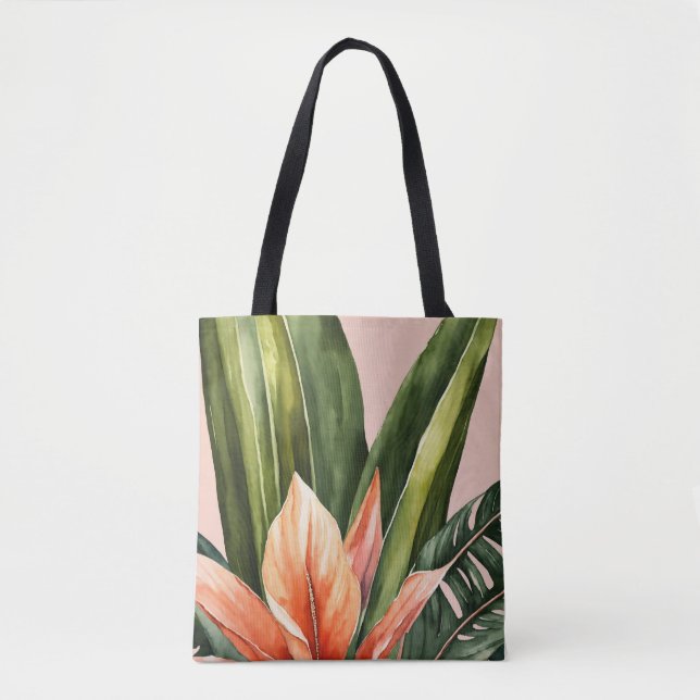 Bolsa Tote "Saco de Impressão de Folha Natural Ecológico" (Frente)