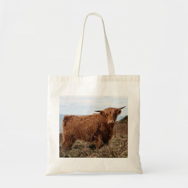 Bolsa Tote Saco de Impressão de Vaca do Highland (Frente)